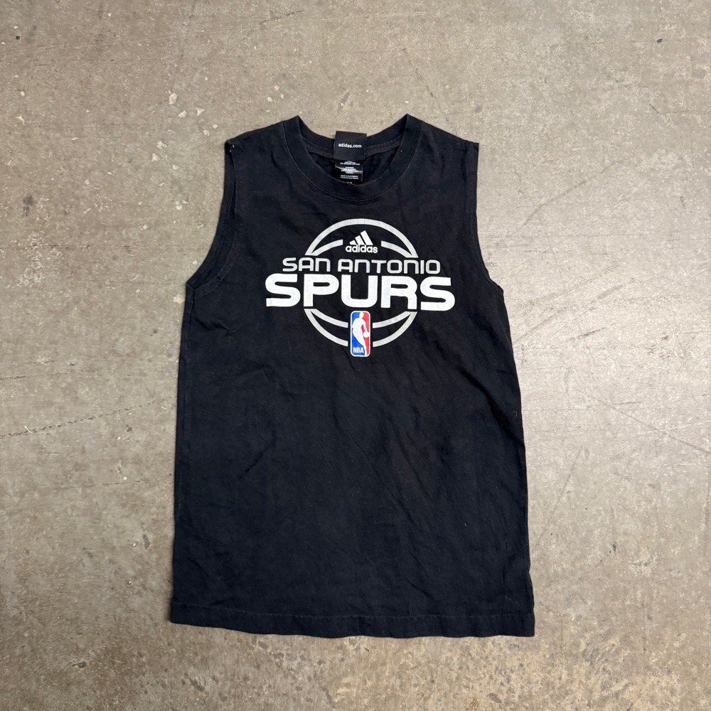 Adidas San Antonio Spurs NBA Sleeveless Shirt Mens Medium Black Muscle Tee Tank